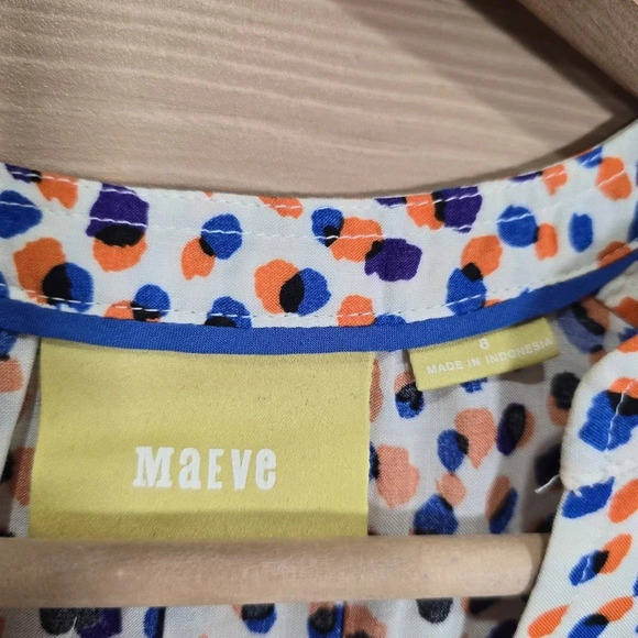 Anthropologie Maeve Emma Tank Swing Top Blouse Size 6 Dots Stripes Sleeveless‎ - Picture 5 of 8